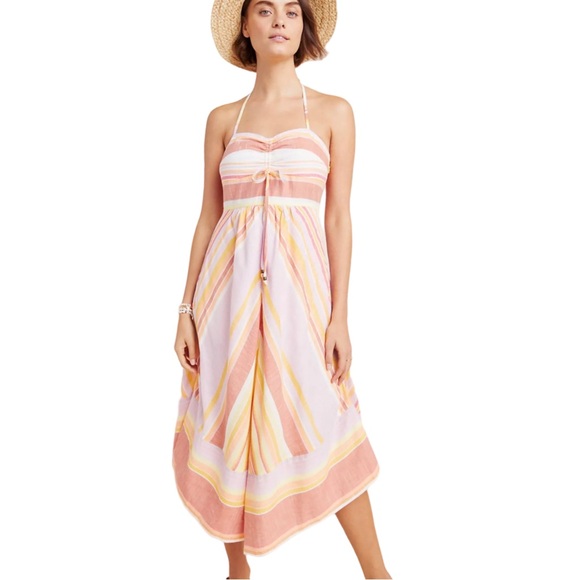 NWT Anthropologie Savannah Halter Dress Midi Woman’s 6 Small - Picture 1 of 7